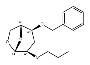 .beta.-D-ribo-Hexopyranose, 1,6-anhydro-3-deoxy-4-O-(phenylmethyl)-2-O-propyl- 结构式