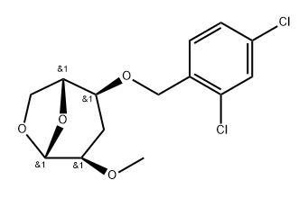 .beta.-D-ribo-Hexopyranose, 1,6-anhydro-3-deoxy-4-O-(2,4-dichlorophenyl)methyl-2-O-methyl- 结构式