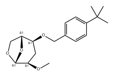 .beta.-D-ribo-Hexopyranose, 1,6-anhydro-3-deoxy-4-O-4-(1,1-dimethylethyl)phenylmethyl-2-O-methyl- 结构式