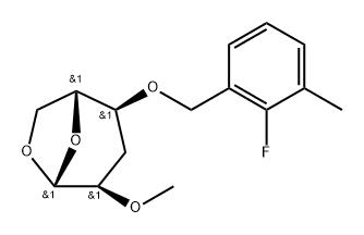 .beta.-D-ribo-Hexopyranose, 1,6-anhydro-3-deoxy-4-O-(2-fluoro-3-methylphenyl)methyl-2-O-methyl-|