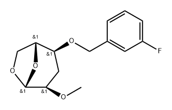 .beta.-D-ribo-Hexopyranose, 1,6-anhydro-3-deoxy-4-O-(3-fluorophenyl)methyl-2-O-methyl- Structure