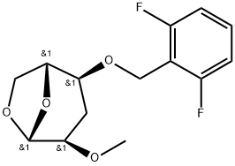.beta.-D-ribo-Hexopyranose, 1,6-anhydro-3-deoxy-4-O-(2,6-difluorophenyl)methyl-2-O-methyl- Structure