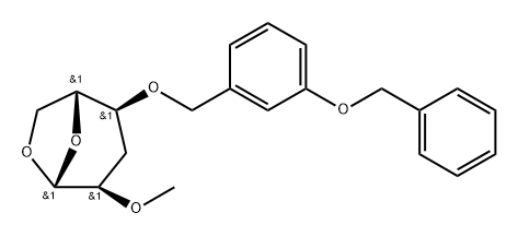 .beta.-D-ribo-Hexopyranose, 1,6-anhydro-3-deoxy-2-O-methyl-4-O-3-(phenylmethoxy)phenylmethyl- 结构式