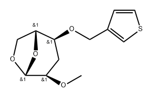 .beta.-D-ribo-Hexopyranose, 1,6-anhydro-3-deoxy-2-O-methyl-4-O-(3-thienylmethyl)-,112338-79-1,结构式