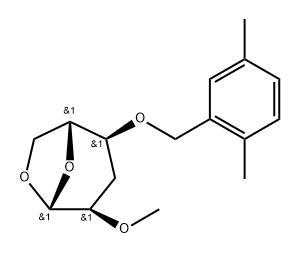 .beta.-D-ribo-Hexopyranose, 1,6-anhydro-3-deoxy-4-O-(2,5-dimethylphenyl)methyl-2-O-methyl- Struktur