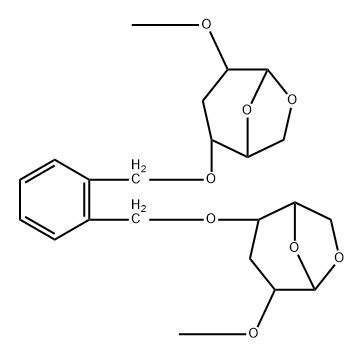.beta.-D-ribo-Hexopyranose, 4,4-O-1,2-phenylenebis(methylene)bis1,6-anhydro-3-deoxy-2-O-methyl- Struktur
