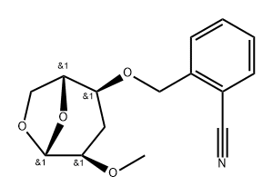 .beta.-D-ribo-Hexopyranose, 1,6-anhydro-4-O-(2-cyanophenyl)methyl-3-deoxy-2-O-methyl- Struktur