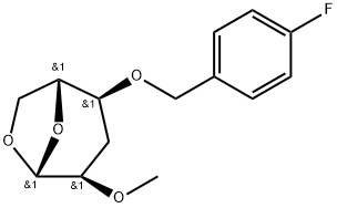 .beta.-D-ribo-Hexopyranose, 1,6-anhydro-3-deoxy-4-O-(4-fluorophenyl)methyl-2-O-methyl- Struktur