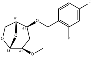 .beta.-D-ribo-Hexopyranose, 1,6-anhydro-3-deoxy-4-O-(2,4-difluorophenyl)methyl-2-O-methyl- Struktur