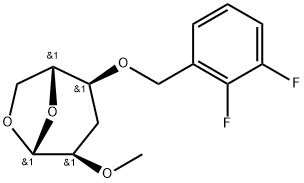 .beta.-D-ribo-Hexopyranose, 1,6-anhydro-3-deoxy-4-O-(2,3-difluorophenyl)methyl-2-O-methyl- Structure