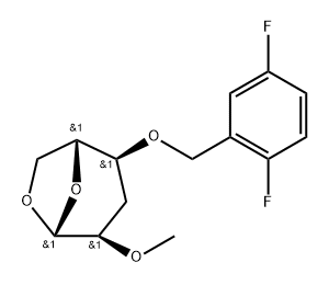 .beta.-D-ribo-Hexopyranose, 1,6-anhydro-3-deoxy-4-O-(2,5-difluorophenyl)methyl-2-O-methyl-,112338-96-2,结构式