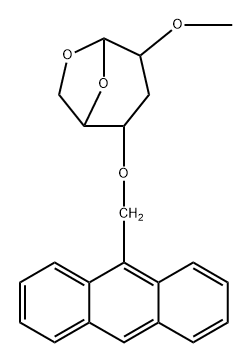 .beta.-D-ribo-Hexopyranose, 1,6-anhydro-4-O-(9-anthracenylmethyl)-3-deoxy-2-O-methyl- Structure