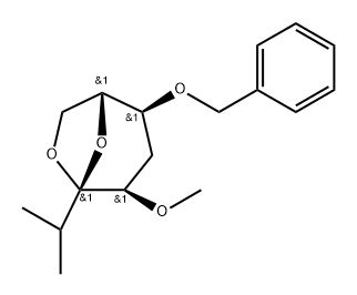 .beta.-D-ribo-3-Octulopyranose, 3,8-anhydro-1,2,5-trideoxy-2-methyl-4-O-methyl-6-O-(phenylmethyl)- Structure