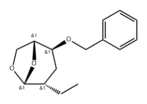 .beta.-D-arabino-Hexopyranose, 1,6-anhydro-2,3-dideoxy-2-ethyl-4-O-(phenylmethyl)-,112339-19-2,结构式