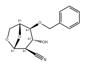 .beta.-D-Glucopyranose, 1,6-anhydro-2-cyano-2-deoxy-4-O-(phenylmethyl)- Structure