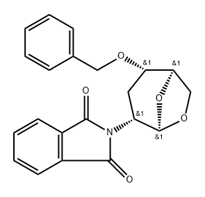 .beta.-D-ribo-Hexopyranose, 1,6-anhydro-2,3-dideoxy-2-(1,3-dihydro-1,3-dioxo-2H-isoindol-2-yl)-4-O-(phenylmethyl)- Struktur