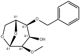 .beta.-D-Allopyranose, 1,6-anhydro-2-O-methyl-4-O-(phenylmethyl)- Structure