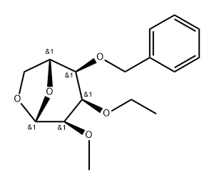 .beta.-D-Allopyranose, 1,6-anhydro-3-O-ethyl-2-O-methyl-4-O-(phenylmethyl)- Structure