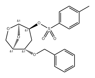 .beta.-D-arabino-Hexopyranose, 1,6-anhydro-3-deoxy-4-O-(phenylmethyl)-, 4-methylbenzenesulfonate Structure