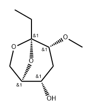 .beta.-D-ribo-3-Octulopyranose, 3,8-anhydro-1,2,5-trideoxy-4-O-methyl- Struktur