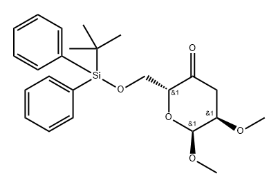.alpha.-D-erythro-Hexopyranosid-4-ulose, methyl 3-deoxy-6-O-(1,1-dimethylethyl)diphenylsilyl-2-O-methyl- Structure