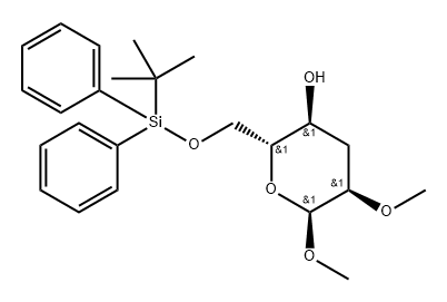 .alpha.-D-ribo-Hexopyranoside, methyl 3-deoxy-6-O-(1,1-dimethylethyl)diphenylsilyl-2-O-methyl- Struktur