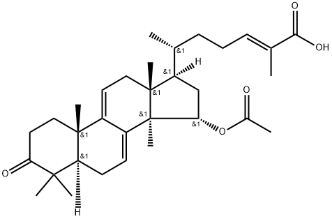 15α-アセトキシ-3-オキソ-5α-ラノスタ-7,9(11),24-トリエン-26-酸 化学構造式