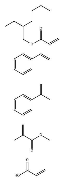 2-Propenoic acid, 2-methyl-, methyl ester, polymer with ethenylbenzene, 2-ethylhexyl 2-propenoate, (1-methylethenyl)benzene and 2-propenoic acid Structure