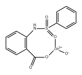 hydroxo(2-(benzenesulfonamido)benzoato)zinc(II) Structure