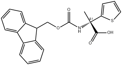 (S)-2-((((9H-fluoren-9-yl)methoxy)carbonyl)amino)-2-(thiophen-2-yl)propanoicacid 化学構造式