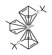 Zirconium, bis[(1,2,3,4,5-eta)-1-(1,1-dimethylethyl)-2,4-cyclopentadie ne-1-yl][(1,2,3,4-eta)-2-methyl-1,3-butadiene]-,113667-87-1,结构式