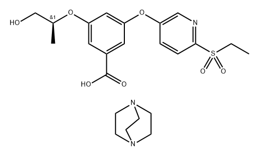 Benzoic acid, 3-[[6-(ethylsulfonyl)-3-pyridinyl]oxy]-5-[(1S)-2-hydroxy-1-Methylethoxy]-, coMpd. with 1,4-diazabicyclo[2.2.2]octane (2:1) Struktur