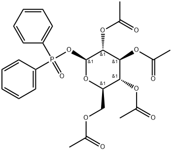 2,3,4,6-tetra-O-acetyl-β-D-glucopyranosyl diphenylphosphinate Structure