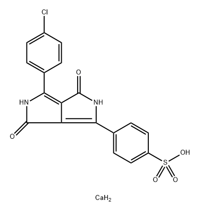 Benzenesulfonic acid, 4-4-(4-chlorophenyl)-2,3,5,6-tetrahydro-3,6-dioxopyrrolo3,4-cpyrrol-1-yl-, calcium salt (2:1) Structure