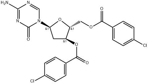 4-Amino-1-[3,5-bis-O-(4-chlorobenzoyl)-2-deoxy-α-D-erythro-pentofuranosyl]-1,3,5-triazin-2(1H)-one Struktur