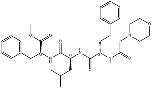 (alphaS)-alpha-[[2-(4-Morpholinyl)acetyl]amino]benzenebutanoyl-L-leucyl-L-phenylalanine methyl ester Struktur