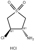 rac-(3R,4S)-3-amino-4-chloro-1lambda6-thiolane-1,1-dione hydrochloride, trans Struktur