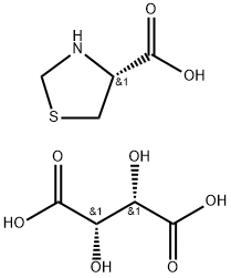4-Thiazolidinecarboxylic acid, (R)-, [S-(R*,R*)]-2,3-dihydroxybutanedioate (1:1) (9CI) 结构式