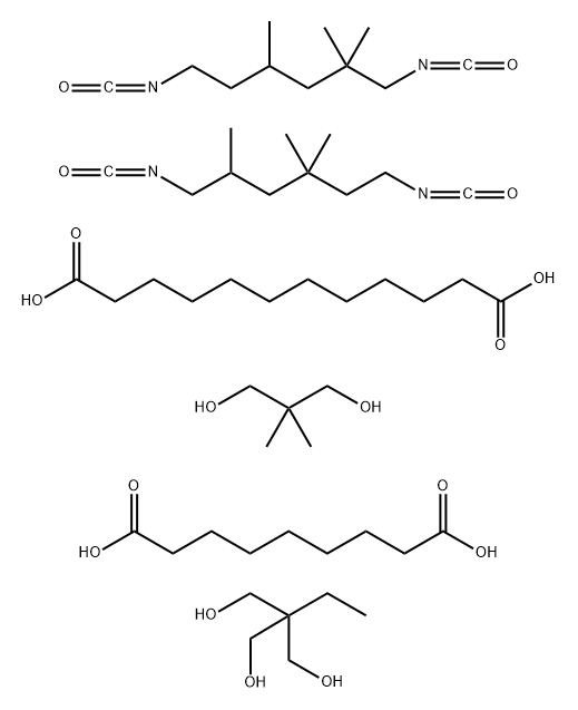 Dodecanedioic acid, polymer with 1,6-diisocyanato-2,2,4-trimethylhexane, 1,6-diisocyanato-2,4,4-trimethylhexane, 2,2-dimethyl-1,3-propanediol, 2-ethyl-2-(hydroxymethyl)-1,3-propanediol and nonanedioic acid Structure