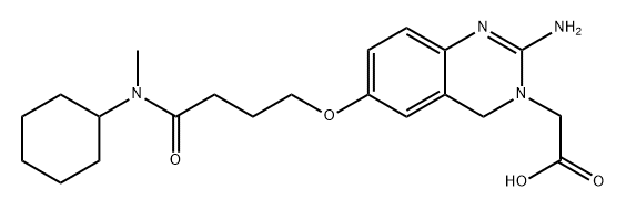 2-(2-Amino-6-(4-((cyclohexylmethyl)amino)-4-oxobutoxy)quinazolin-3(4H)-yl)acetic acid,114703-77-4,结构式