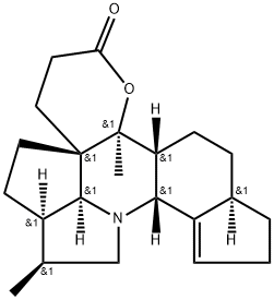 7H-Cyclopent[hi]indeno[4,5-e]pyrano[2,3-g]indolizin-7-one, 1,2,2a,3,4,5,6,8a,8b,9,10,10a,11,12,13b,14a-hexadecahydro-2,8a-dimethyl-, (2S,2aR,4aS,8aS,8bR,10aR,13bR,14aS)- 结构式