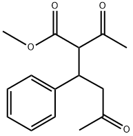 Benzenepropanoic acid, α-acetyl-β-(2-oxopropyl)-, methyl ester Struktur