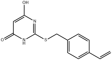 2-[[(4-乙烯基苯基)甲基]硫基]-6-羟基-4(3H)-嘧啶酮 结构式