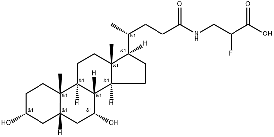 N-chenodeoxycholyl-2-fluoro-beta-alanine 化学構造式