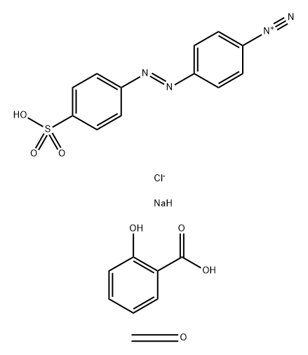 Benzenediazonium, 4-[(4-sulfophenyl)azo]-, chloride, reaction products with formaldehyde-salicylic acid polymer, sodium salts 结构式