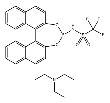 Methanesulfonamide, N-dinaphtho[2,1-d:1',2'-f][1,3,2]dioxaphosphepin-4-yl-1,1,1-trifluoro-, compd. with N,N-diethylethanamine (1:1) Structure