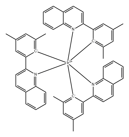 Tris(2-(3,5-dimethylphenyl)quinoline-C2,N')iridium(III) Struktur