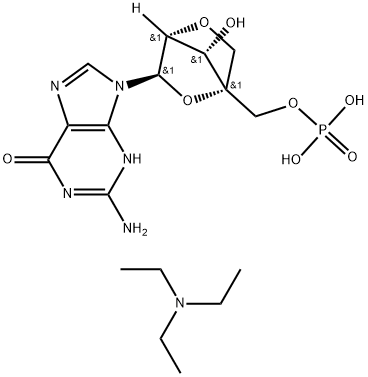 5'-Guanylic acid, 2'-O,4'-C-methylene-, compd. with N,N-diethylethanamine (1:2) Struktur