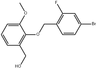 2-[(4-Bromo-2-fluorophenyl)methoxy]-3-methoxybenzenemethanol,1154582-70-3,结构式