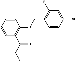 1-[2-[(4-Bromo-2-fluorophenyl)methoxy]phenyl]-1-propanone,1155013-82-3,结构式